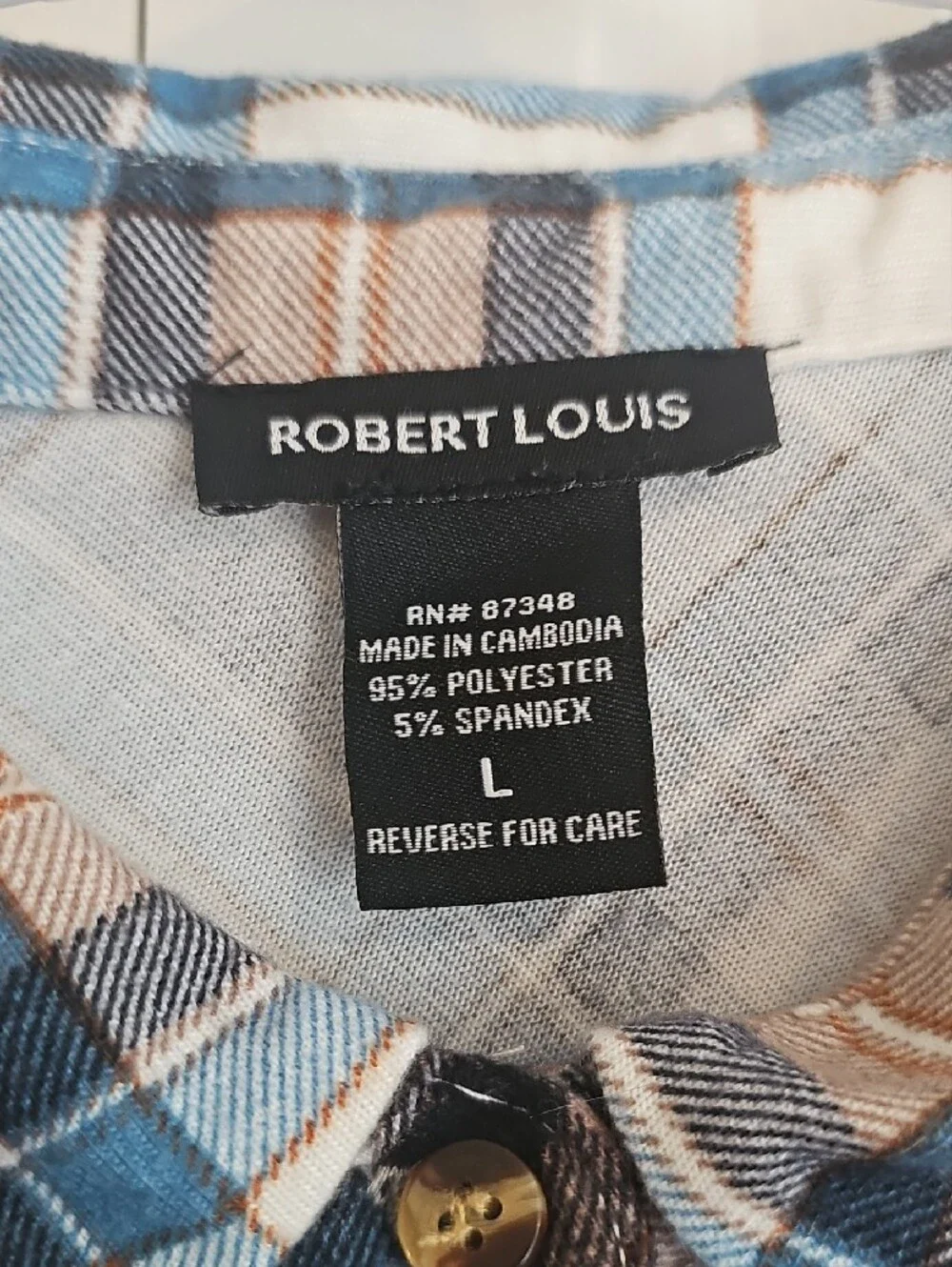 Robert Louis Plaid Shirt - Blue, Cream & Brown Trim